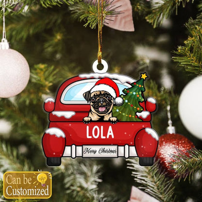 Custom Pug Christmas Ornament