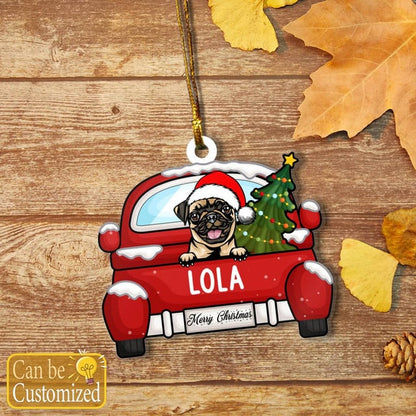 Custom Pug Christmas Ornament
