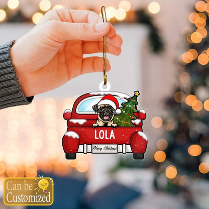 Custom Pug Christmas Ornament