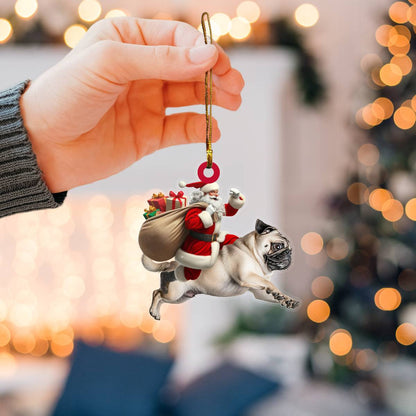 Pug Santa Christmas Pendants