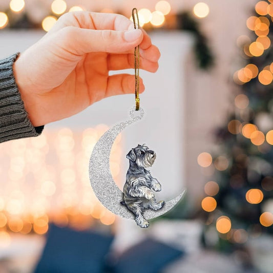 Schnauzer on Moon Ornaments