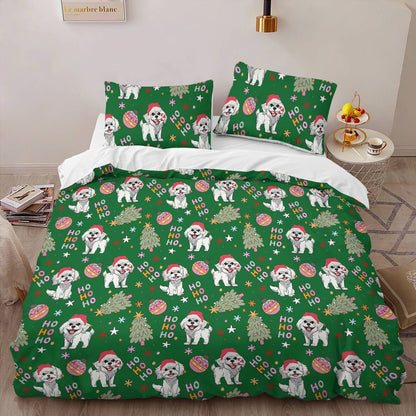 Shih Tzu Christmas Bedding Set