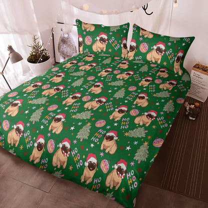 Pug Christmas Bedding Set