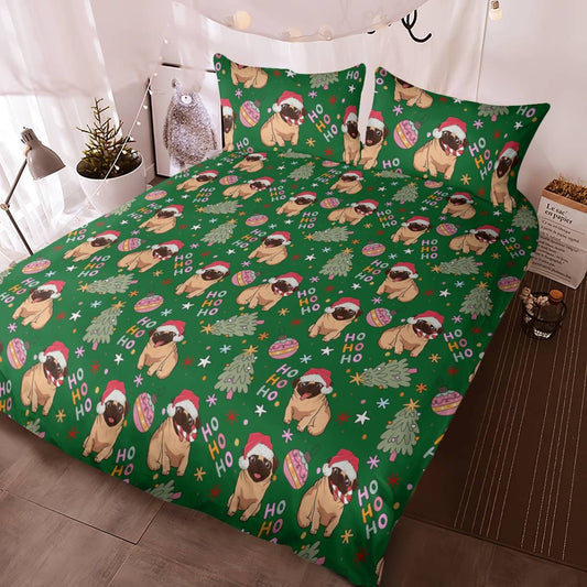 Pug Christmas Bedding Set