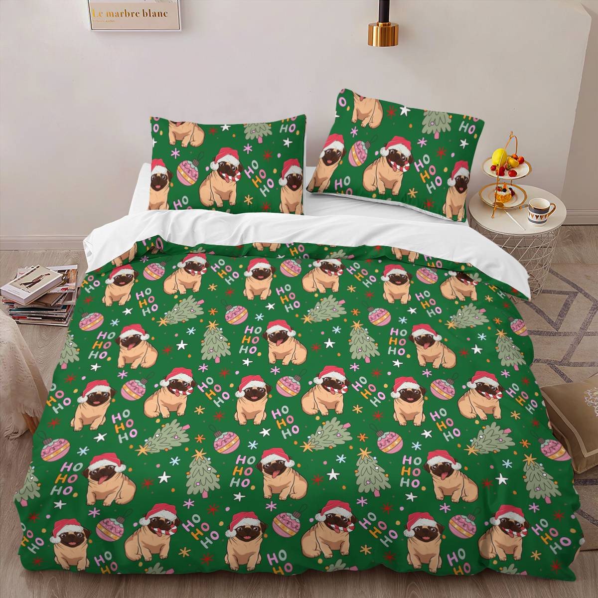 Pug Christmas Bedding Set