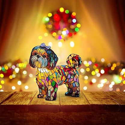 Shih Tzu Stained Resin Lamp