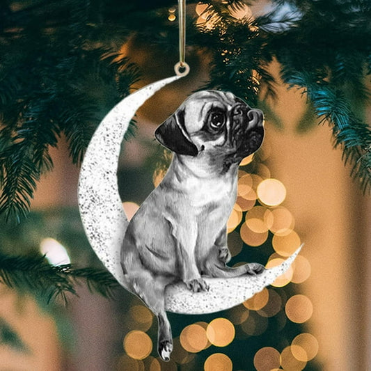 Pug Moon Christmas Pendant