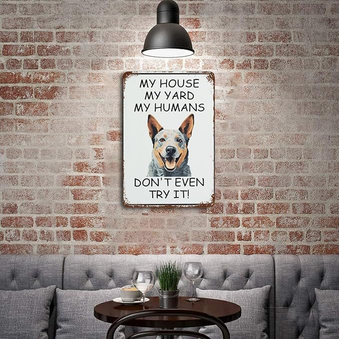 Blue Heeler House Tin Sign