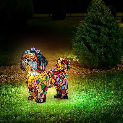 Shih Tzu Stained Resin Lamp