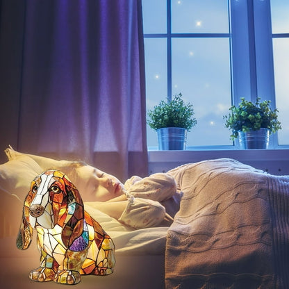 Basset Hound Stained Resin Lamp