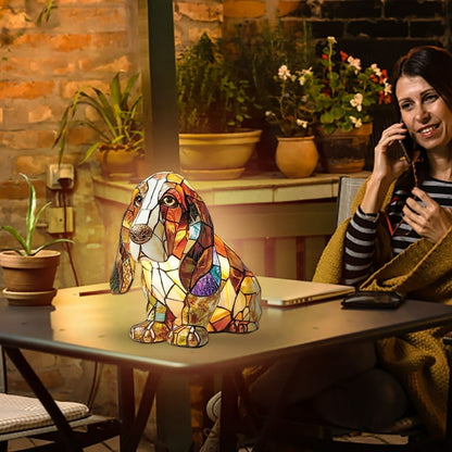 Basset Hound Stained Resin Lamp