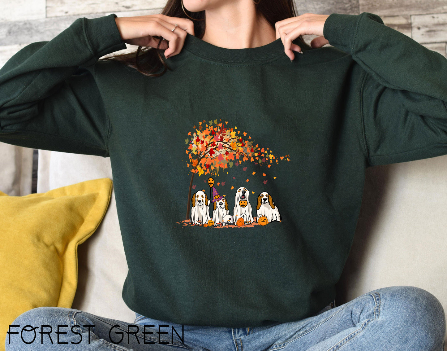 Basset Hound Fall Halloween Ghost Shirts