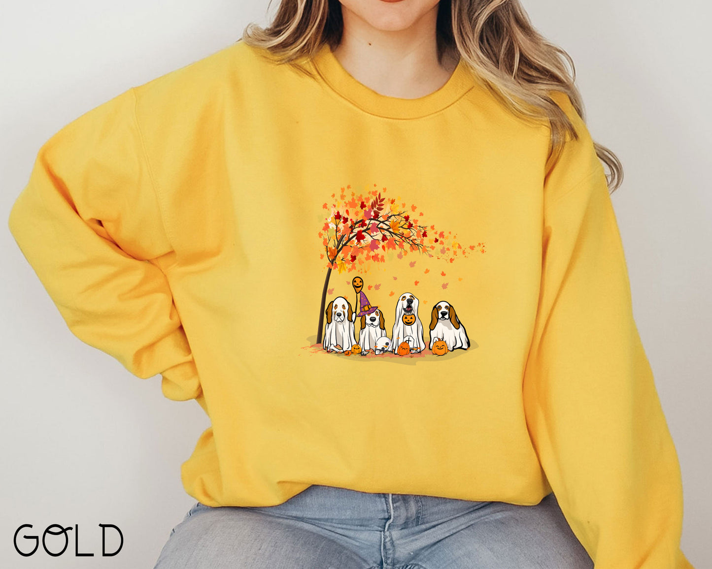Basset Hound Fall Halloween Ghost Shirts