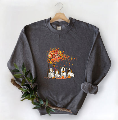 Basset Hound Fall Halloween Ghost Shirts