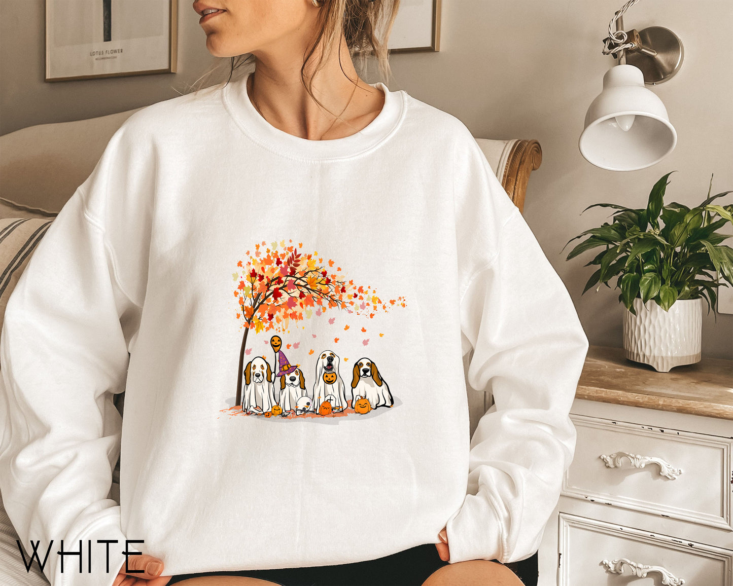 Basset Hound Fall Halloween Ghost Shirts
