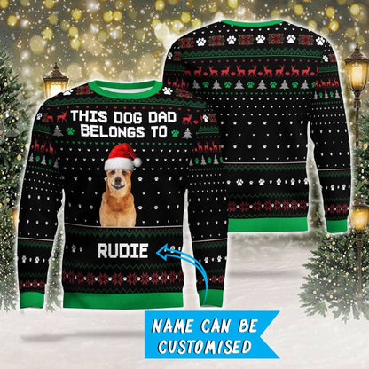 Photo + Name Personalized Christmas Ugly Sweater for Heeler Parents
