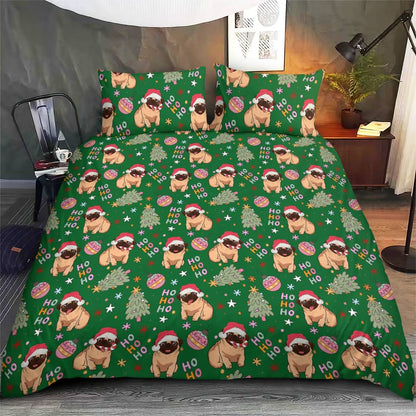 Pug Christmas Bedding Set