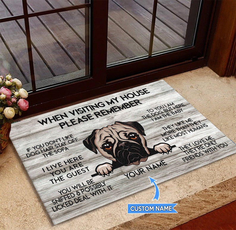 Pug House Rule Doormat