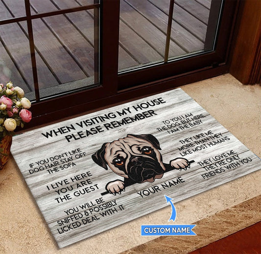 Pug House Rule Doormat