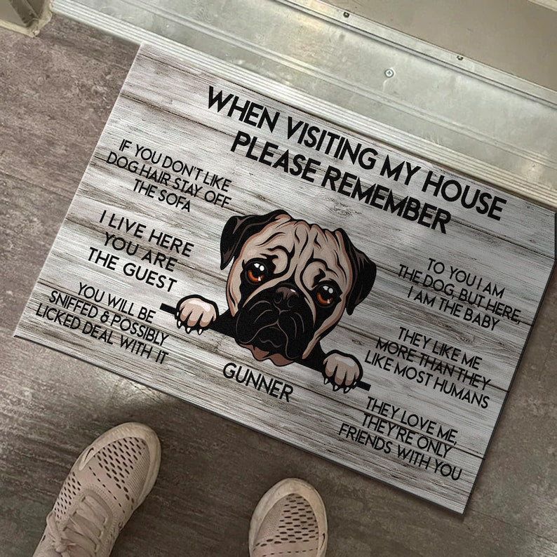 Pug House Rule Doormat