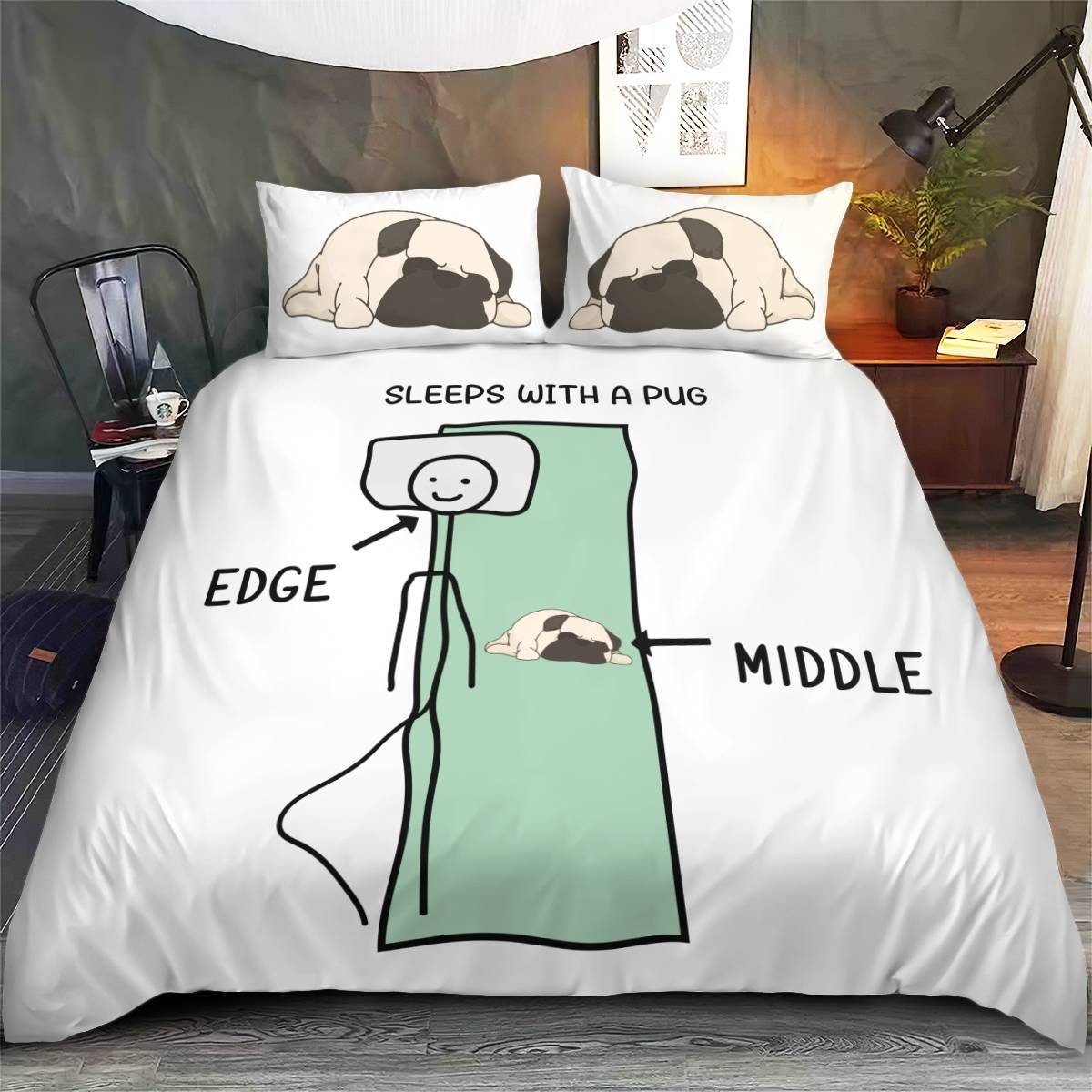 Sleep With Pug Bedding Set