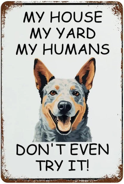 Blue Heeler House Tin Sign