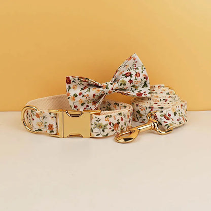 Personalized Floral Dog Harness Set