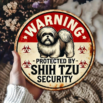 Vintage Shih Tzu Warning Sign