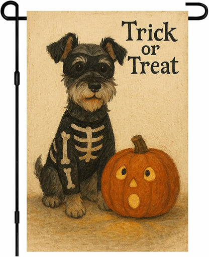 Schnauzer Halloween Flag Decor
