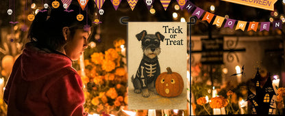 Schnauzer Halloween Flag Decor