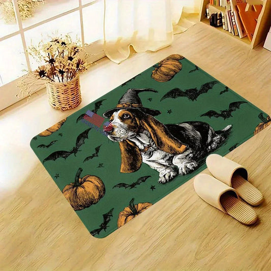 Halloween Basset Hound Entryway Rug