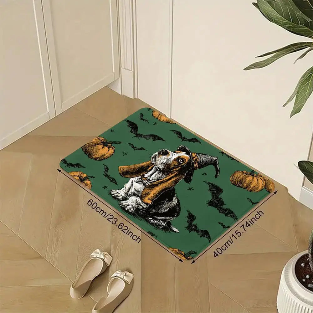 Halloween Basset Hound Entryway Rug