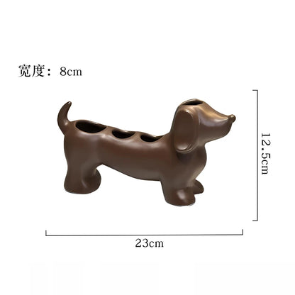 Dachshund Figurine Storage Holder