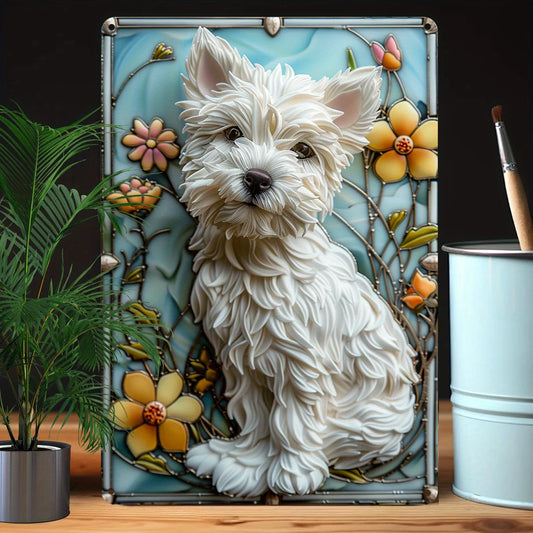 Floral Westie Wall Art