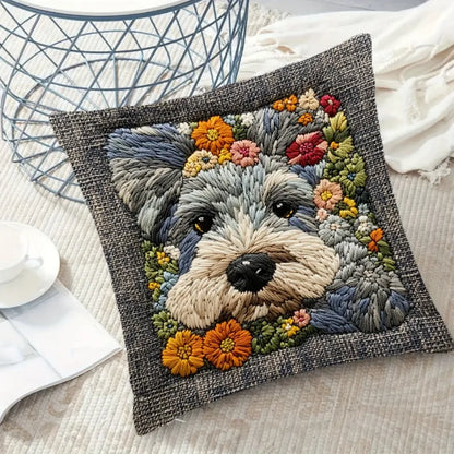 Floral Schnauzer Cushion Covers