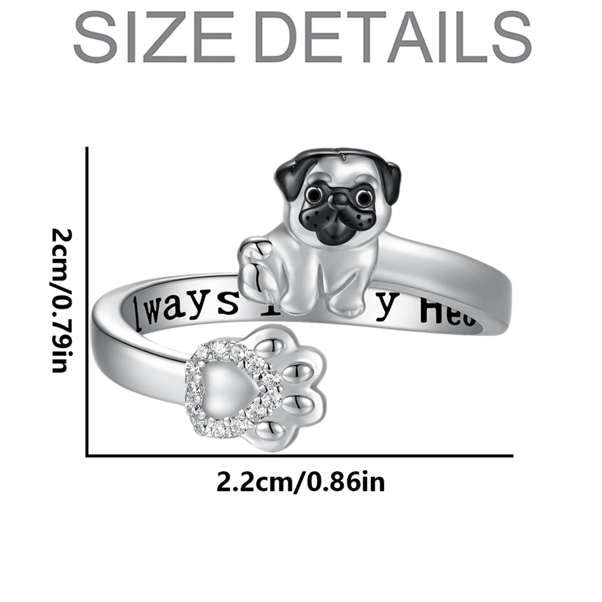 Pug Paw Rings