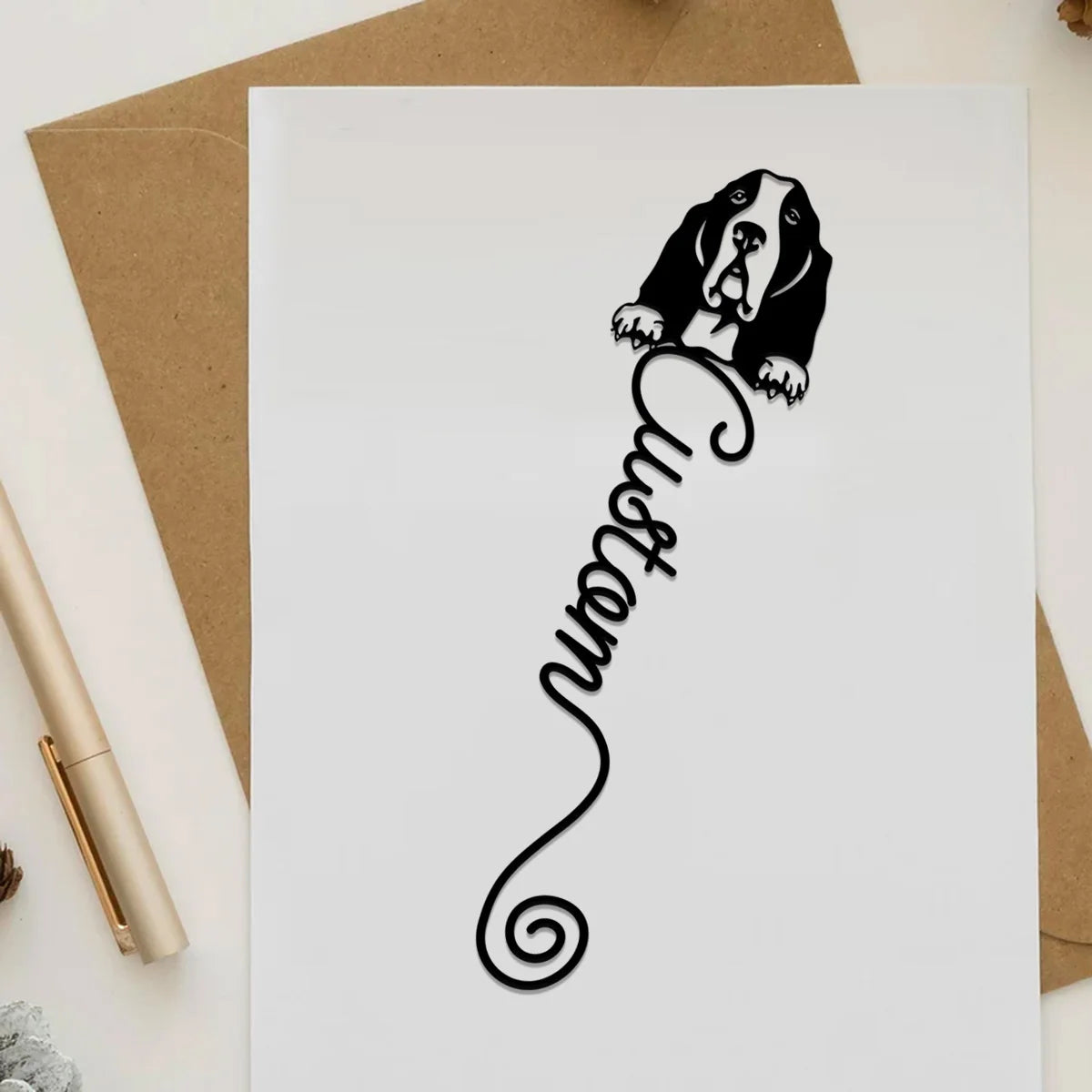 Basset Hound Lovers Custom Bookmark