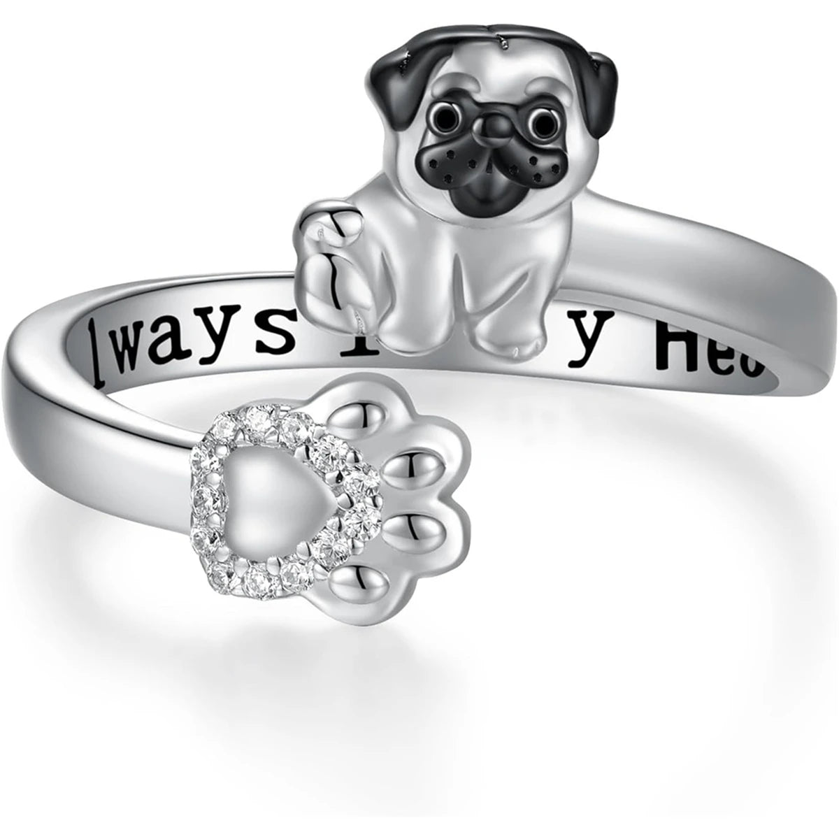 Pug Paw Rings