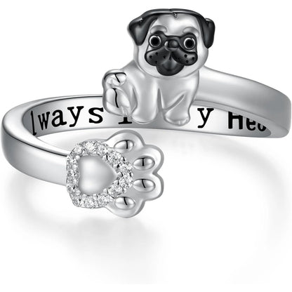 Pug Paw Rings