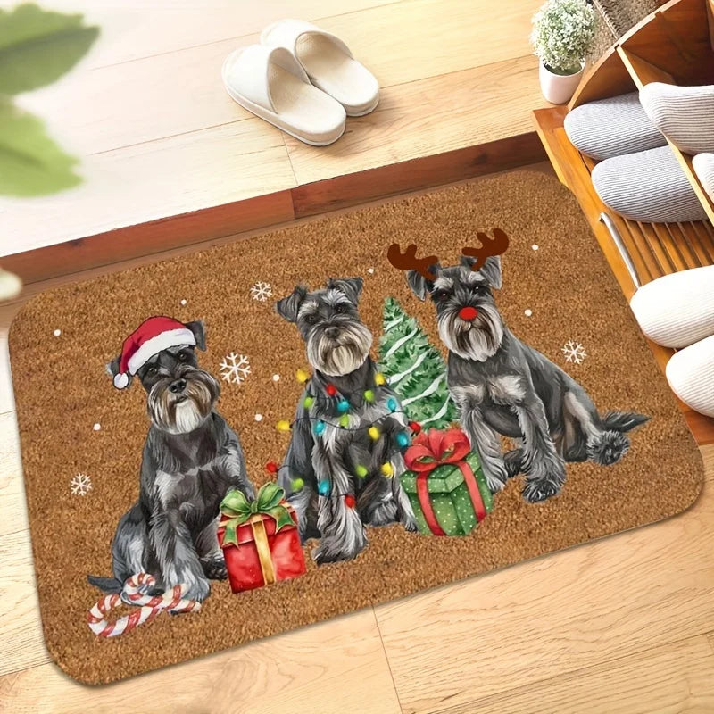 Schnauzer Home Christmas Doormat