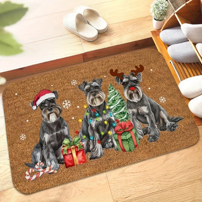 Schnauzer Home Christmas Doormat