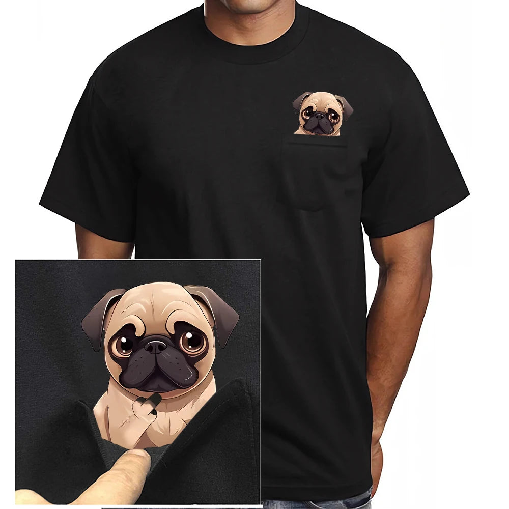 Funny Pug Cotton T-Shirts
