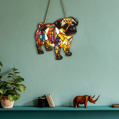 Pug Suncatcher Hanging Ornaments