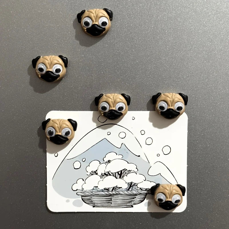 6-Pack Pug Fridge Magnets
