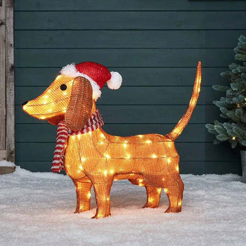 Christmas Lighted Dachshund Decor
