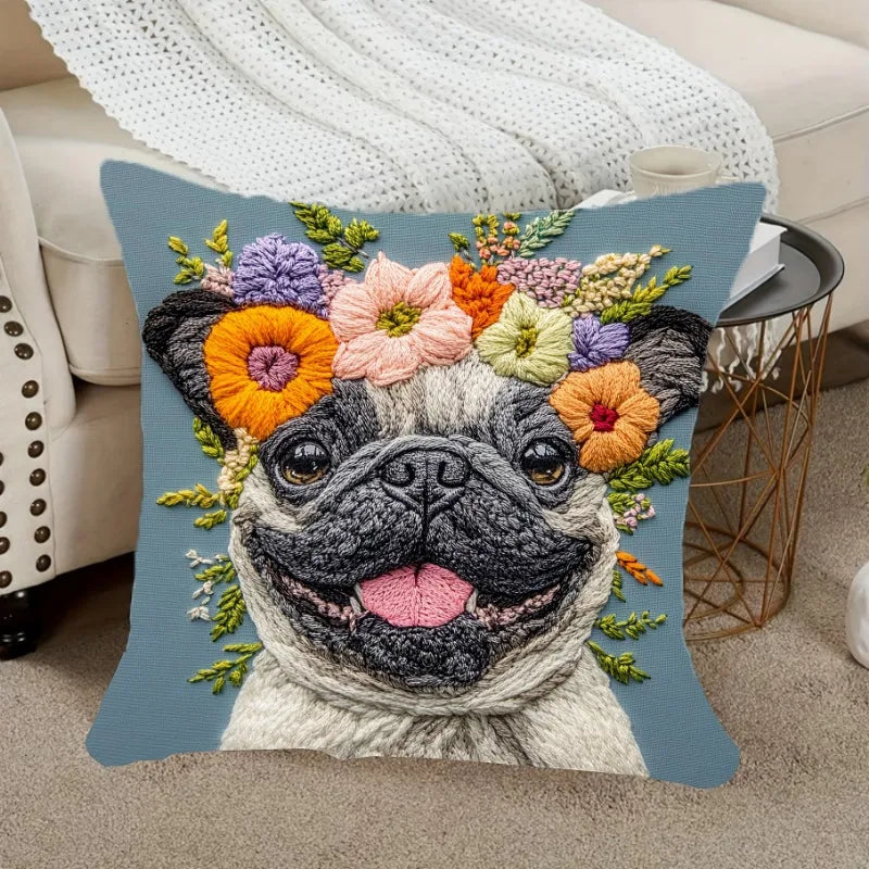 Floral Pug Cushion Covers