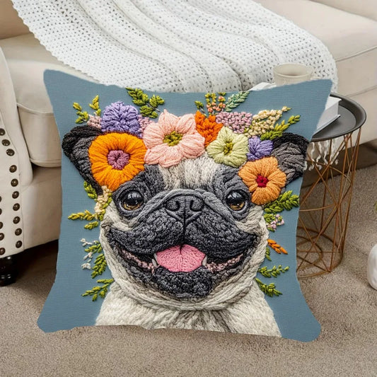 Floral Pug Cushion Covers