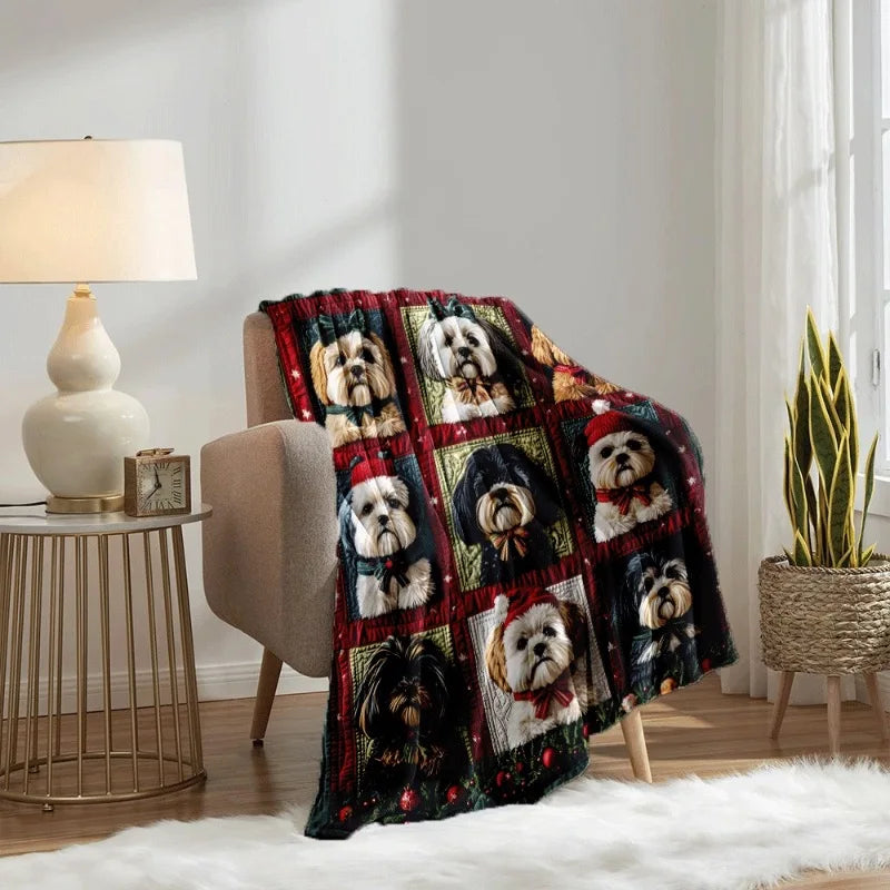 Shih Tzu Lover Christmas Blanket