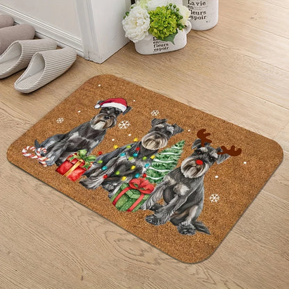 Schnauzer Home Christmas Doormat