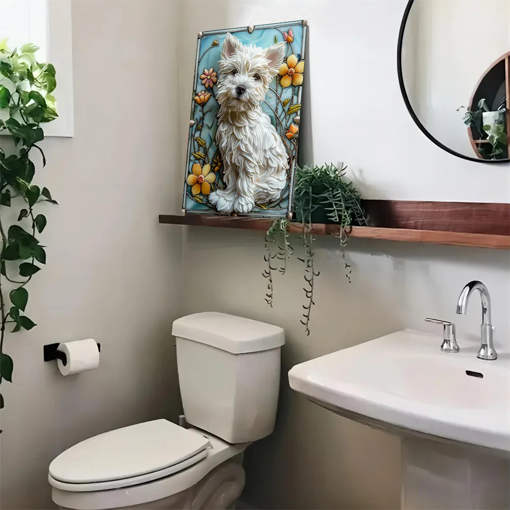Floral Westie Wall Art